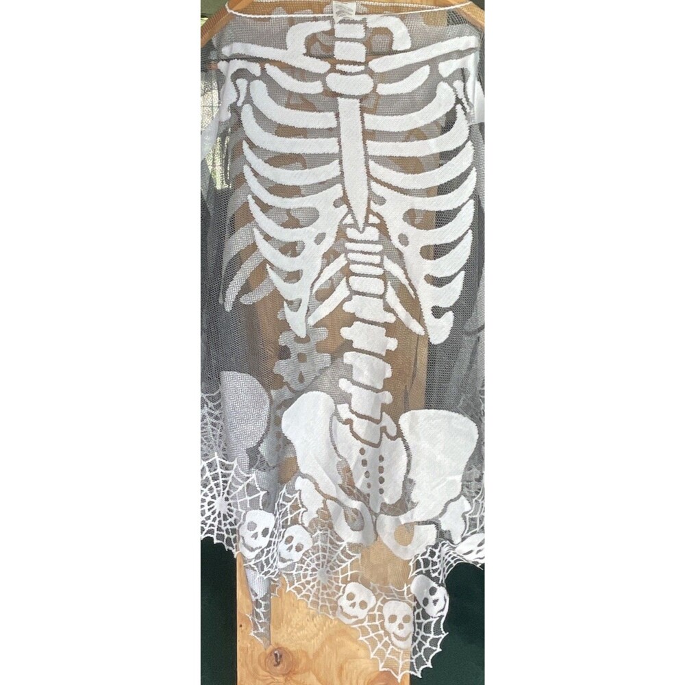 Heritage Lace Ladies Halloween Lace Mesh Poncho Cape Skeleton Spiderwebs One Sz